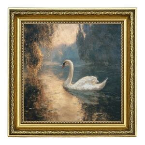 Framed Tranquil Swan Art